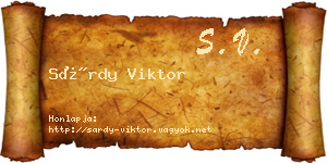 Sárdy Viktor névjegykártya