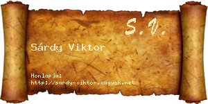 Sárdy Viktor névjegykártya
